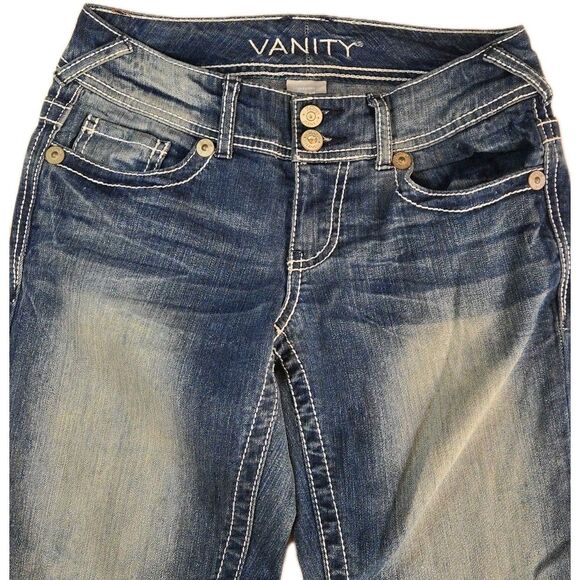 Vanity Flare Jeans 2000s Y2K Light Wash 25W (SZ S) Vintage Streetwear Denium - Picture 8 of 13